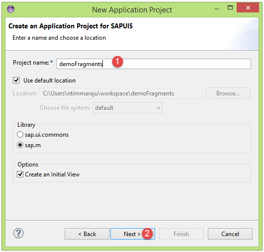 Create a Application Project for SAPUI5