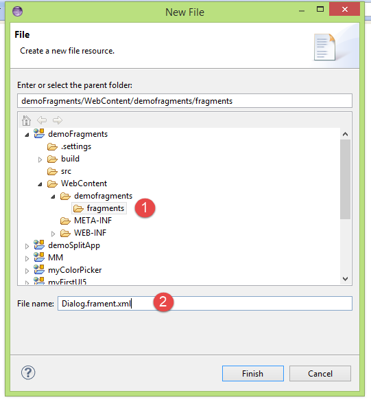 Create a new Fragment file