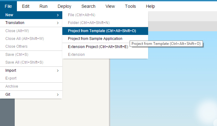 Create a SAPUI5 Project from Template