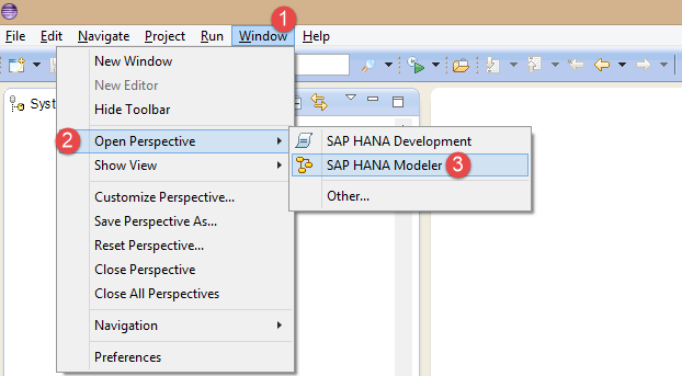 SAP HANA Modeler Perspective