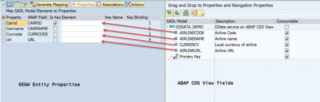 OData ABAP CDS View Mapping Editor 3