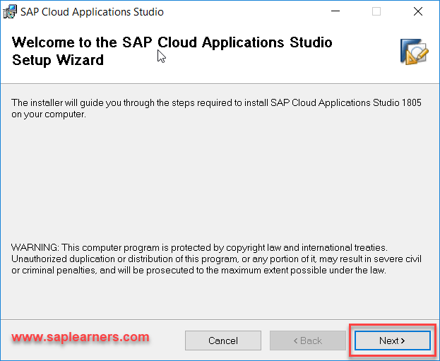 SAP Cloud Application Studio Installation Step1