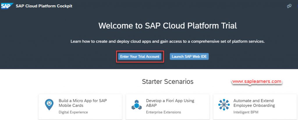 ABAP Environment in SAP Cloud Platform Step1