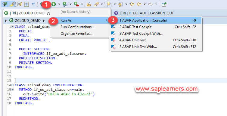 Create ABAP Class in SAP Cloud Platform