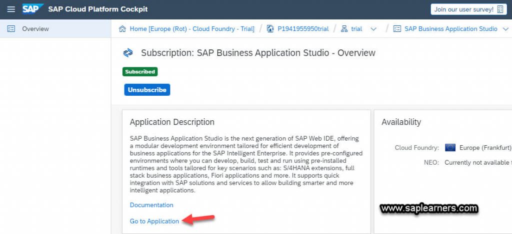 SAP Business Application Studio Installation Step4