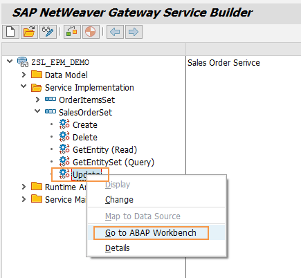 SAP OData UPDATE Entity Step2