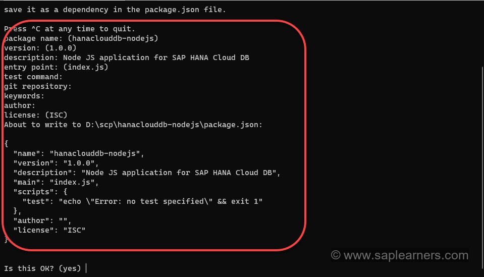 SAP HANA Cloud Node JS Client Step1