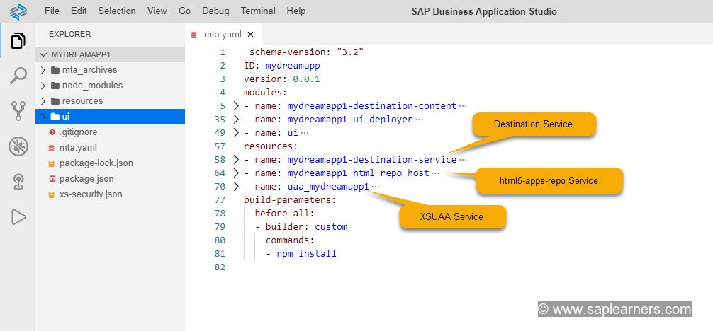 Build Depoy and Run Fiori App in SAP Cloud Foudnry Step8