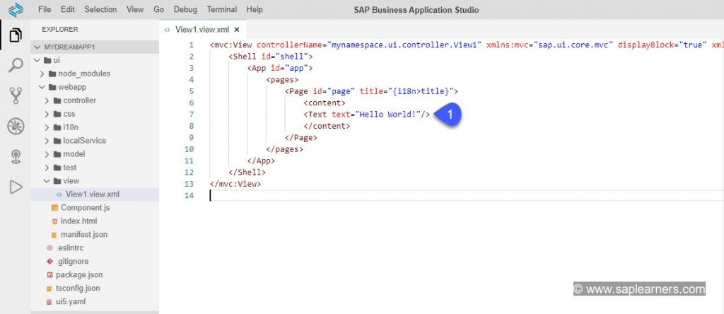 Fiori App in SAP Business Application Studio Step11