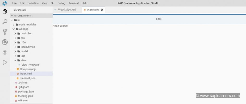 Fiori App in SAP Business Application Studio Step13