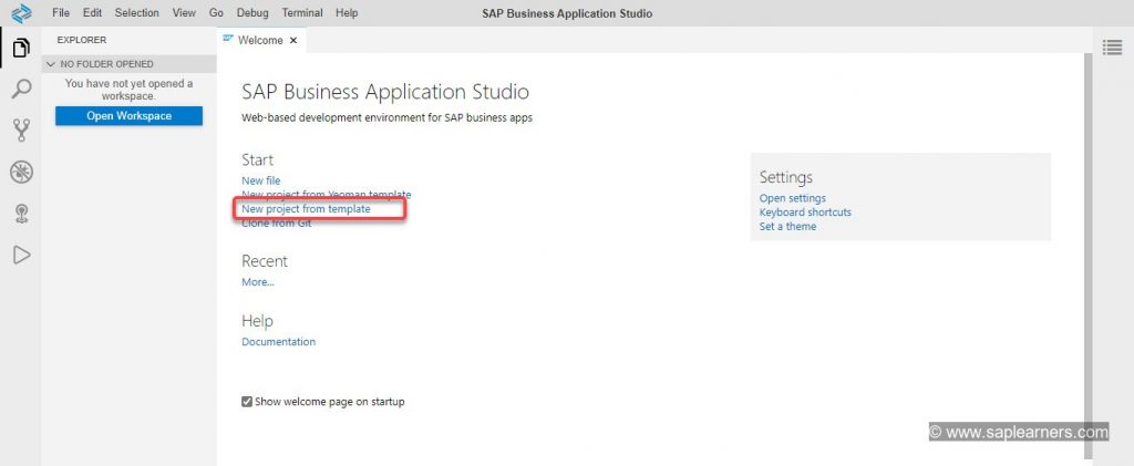 Fiori App in SAP Business Application Studio Step2