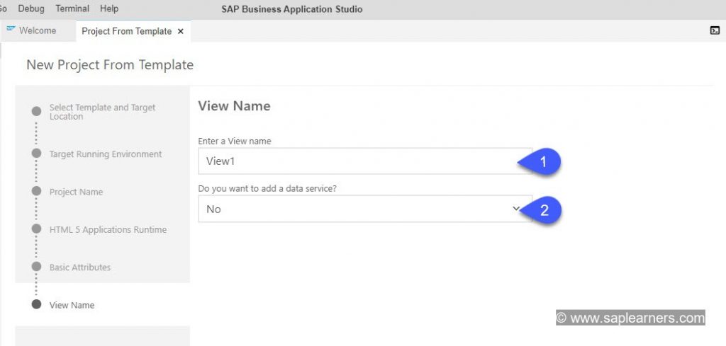 Fiori App in SAP Business Application Studio Step9