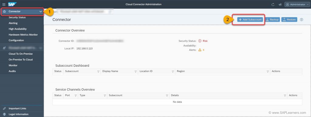 Cloud Connector Setup to SCP Cloud Foundry Environment Step1
