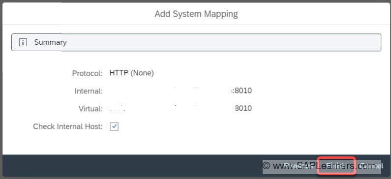 Cloud Connector Setup to SCP Cloud Foundry Environment Step11