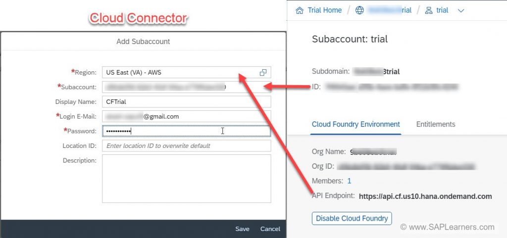 Cloud Connector Setup to SCP Cloud Foundry Environment Step2