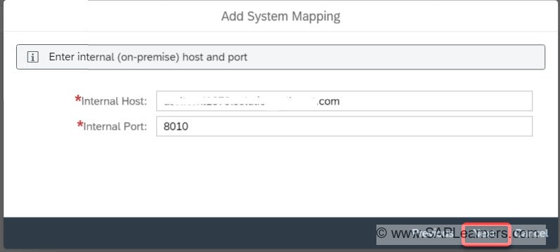 Cloud Connector Setup to SCP Cloud Foundry Environment Step6