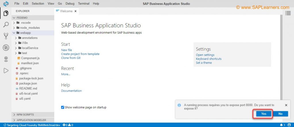 SAP Fiori Elements App in Business Application Studio Step14