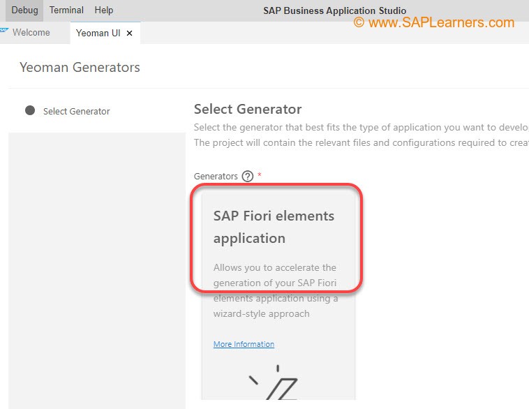SAP Fiori Elements App in Business Application Studio Step3
