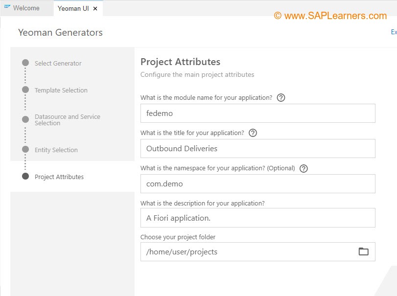 SAP Fiori Elements App in Business Application Studio Step9