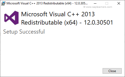 Microsoft Visual C 2013 Redistributable Package Step4