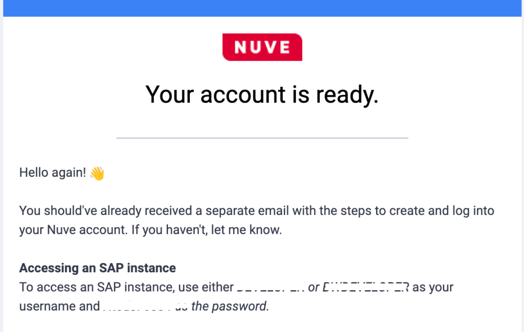 SAP ABAP System Access Nuve